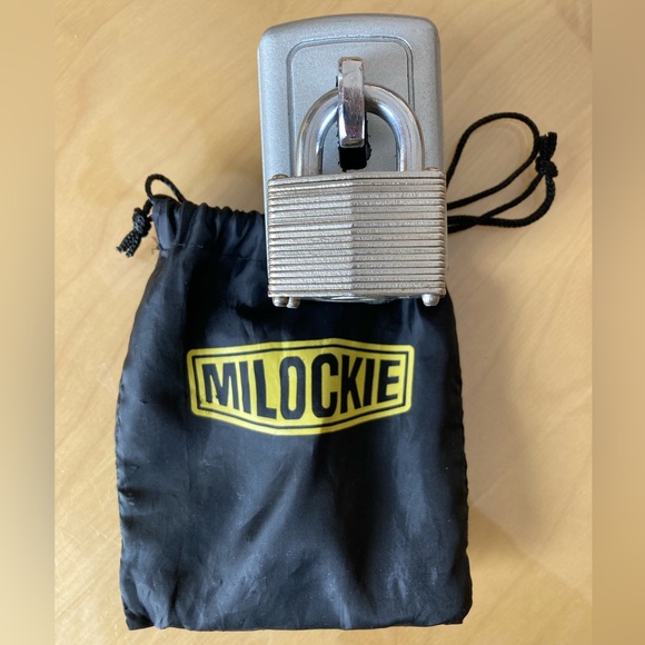Milockie Other - Milockie Hotel Safe Guard with Padlock, Keys & Black Pouch